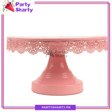 Medium Size Pink Metal Round Cake Stand For Party Celebration and Decoration