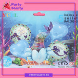 Mermaid Sequin Tail Foil Balloon Set - 5 Pieces For Mermaid & Under the Sea Theme Party and Decoration