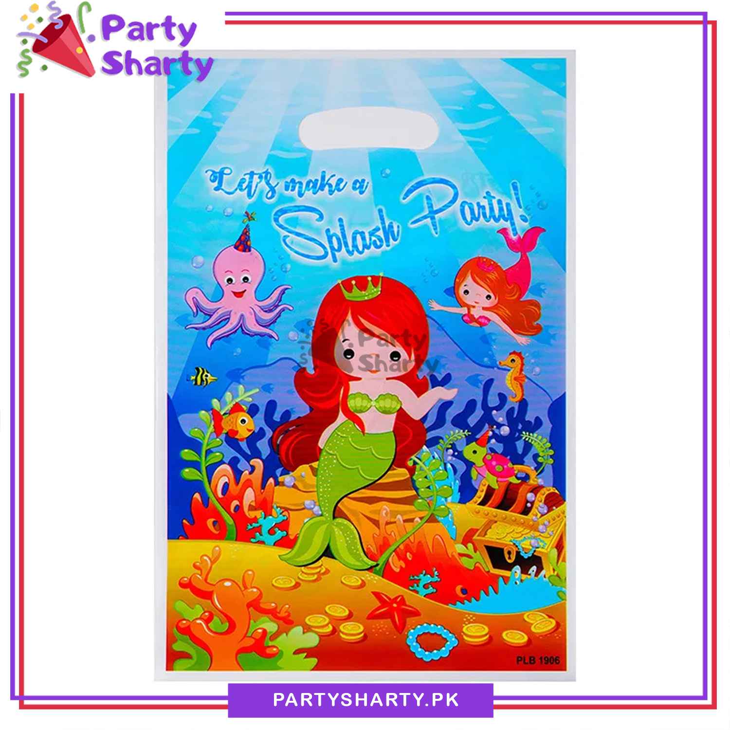 Mermaid Splash Party Theme Goody Bags Pack of 10 For Mermaid Theme Party Decoration and Celebration
