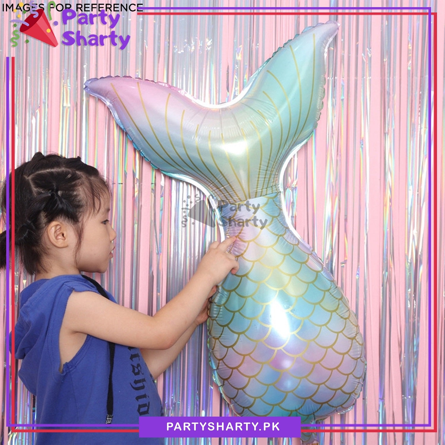 Gradient Mermaid Tail Foil Balloons Fish Balloons Happy Birthday Party Wedding Decoration