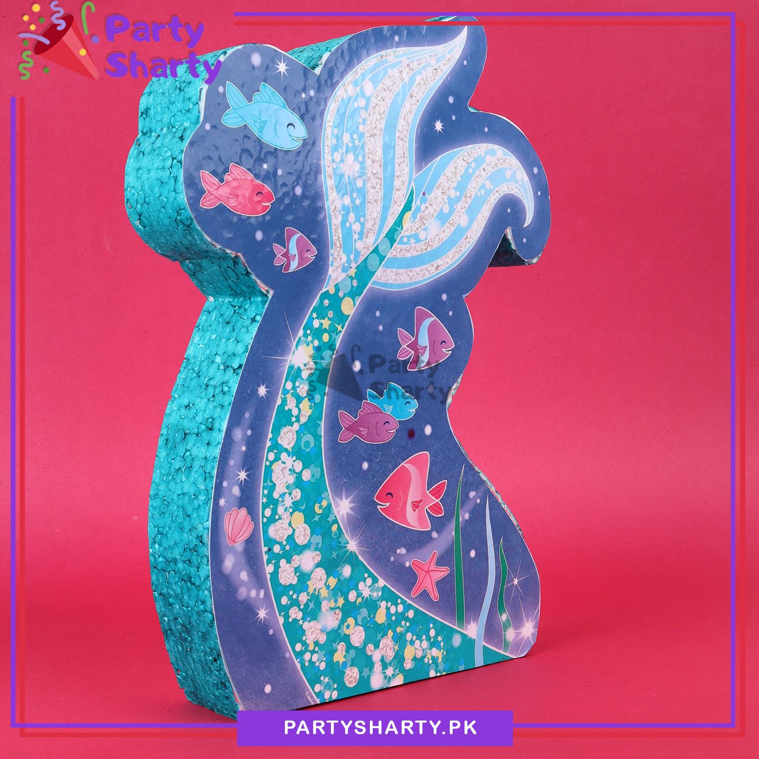 Mermaid Tail Thermocol Standee For Mermaid / Under the Sea Theme Based Birthday Celebration and Party Decoration