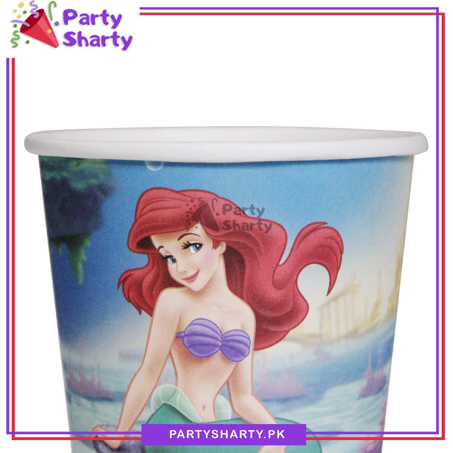 Mermaid Theme Birthday Party Paper Cups / Glass For Themed Based Party Supplies and Decorations