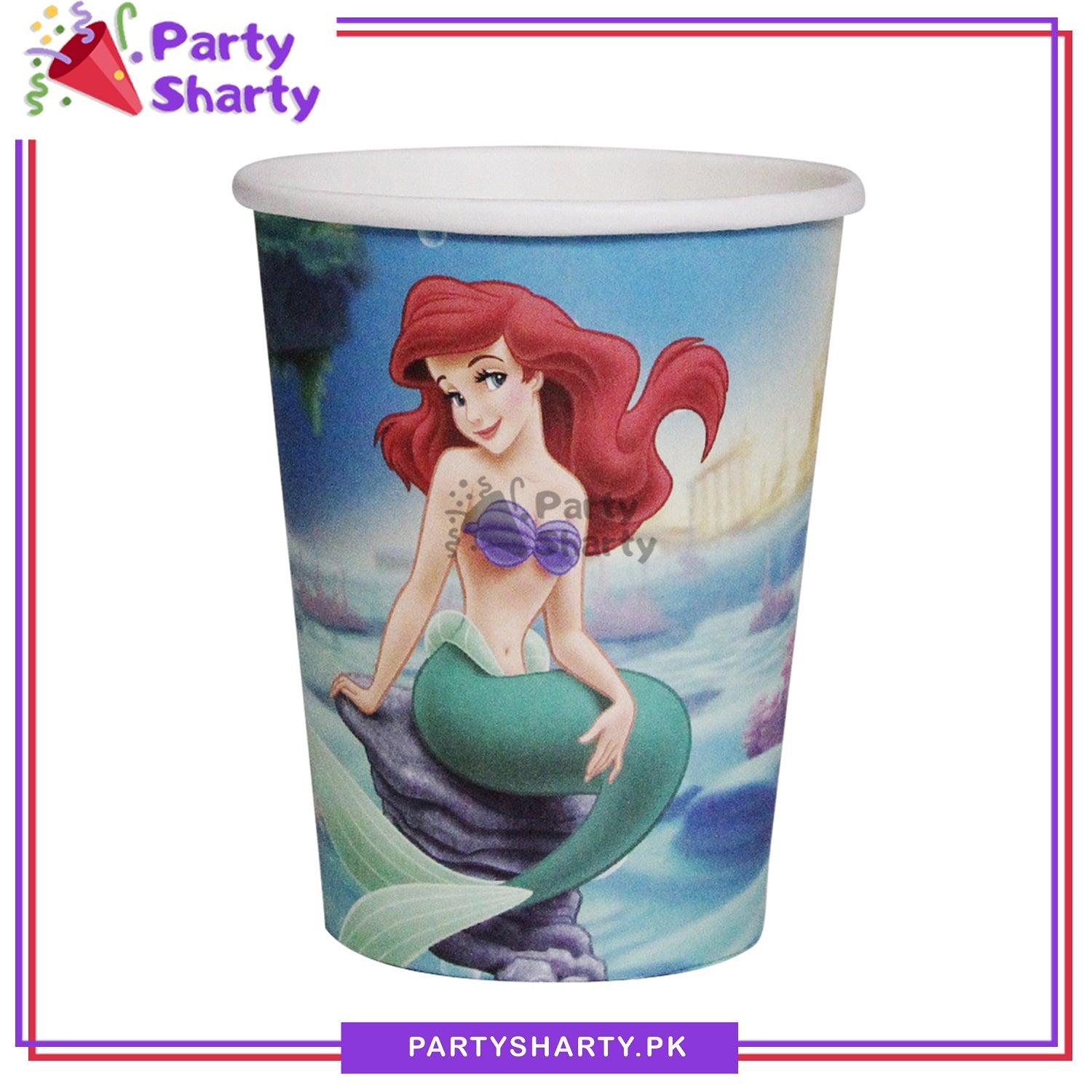 Mermaid Theme Birthday Party Paper Cups / Glass For Themed Based Party Supplies and Decorations