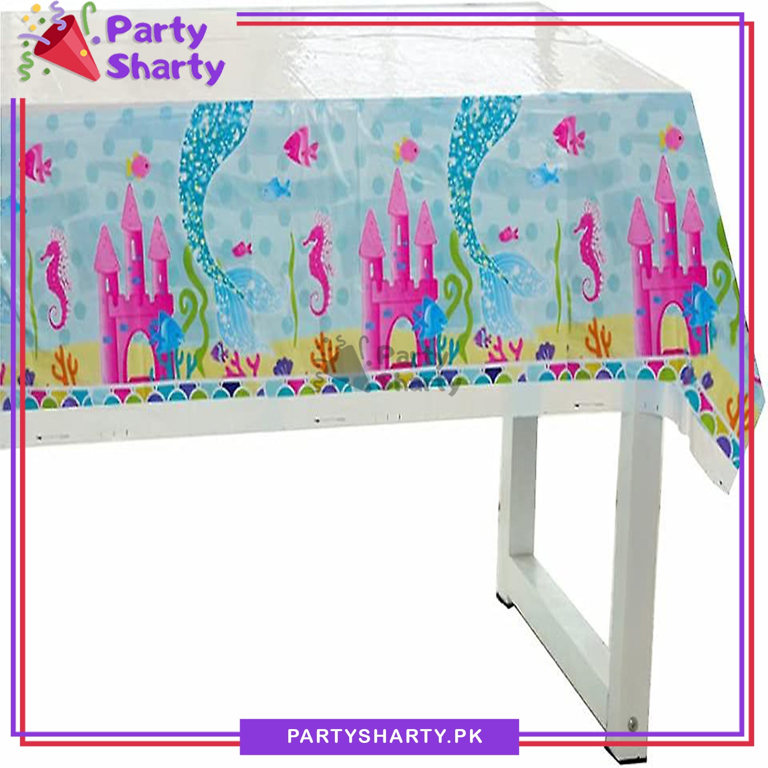 Mermaid / Under the Sea Theme Table Cover for Birthday Party and Decoration