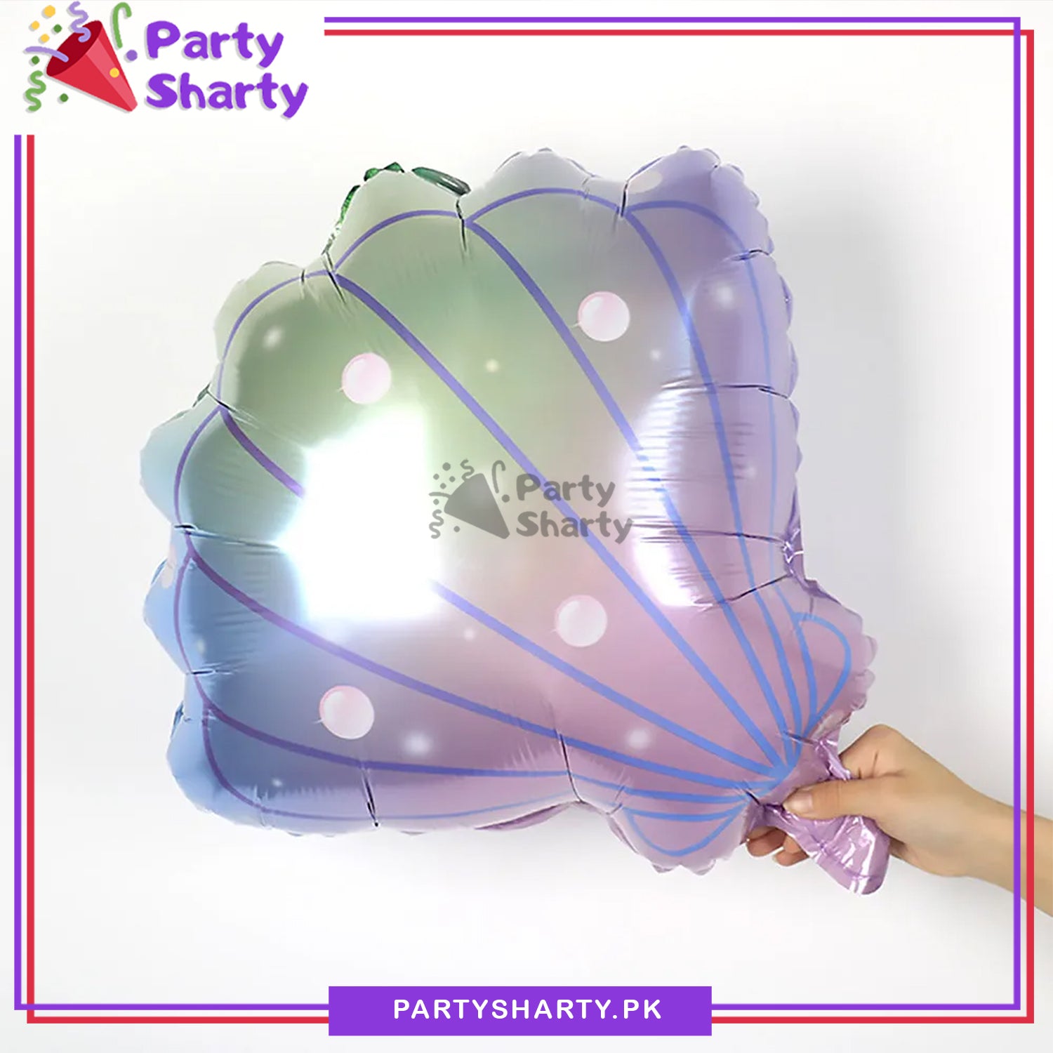 D-2 Sea Shell Shaped Foil Balloons For Mermaid / Ocean / Under Sea Theme Party Decoration
