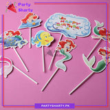 Mermaid Theme Cake Topper Set of 8 for Mermaid Theme Birthday Decoration and Celebration