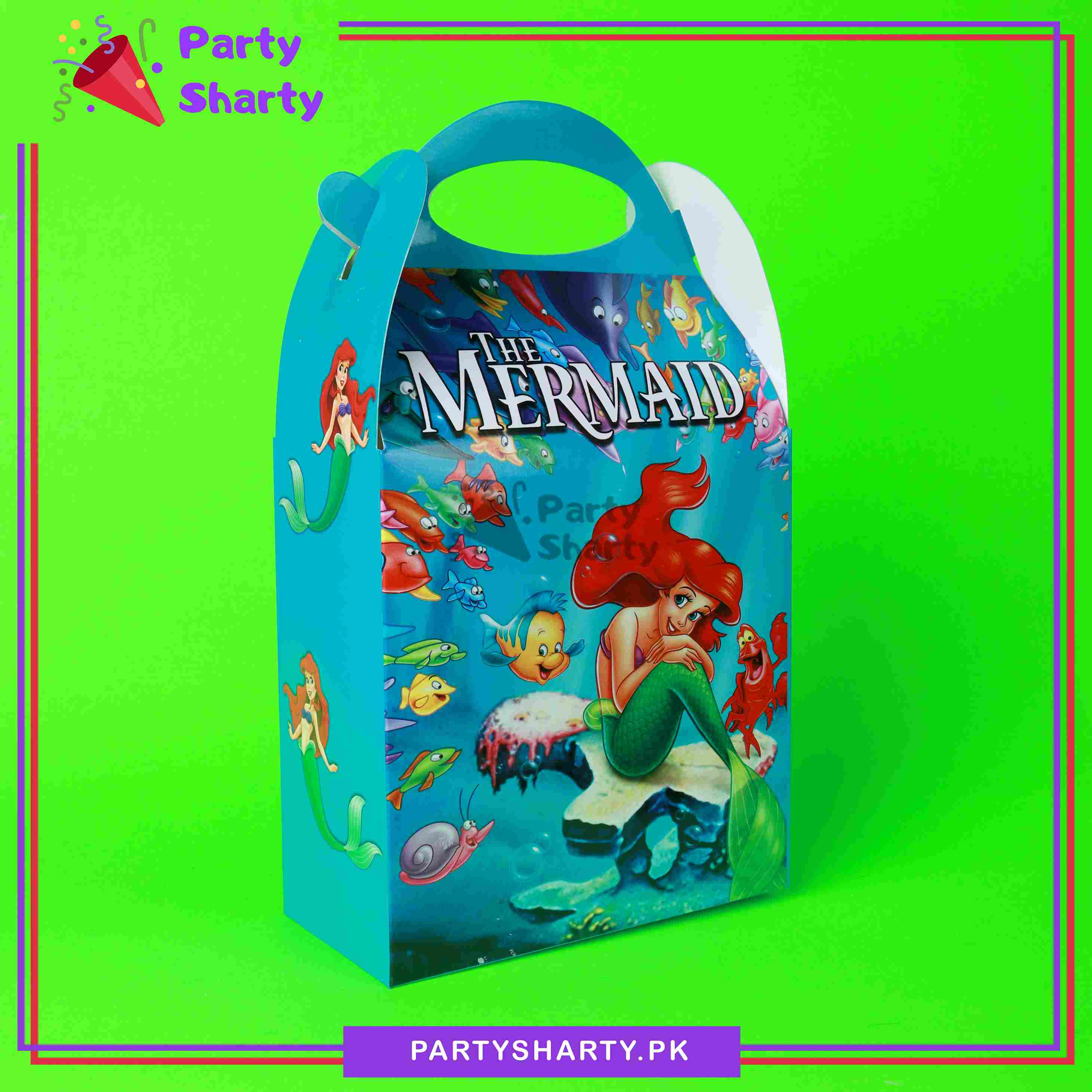 Mermaid Theme Goody Boxes Pack of 6 For Mermaid Theme Birthday Decoration and Celebration