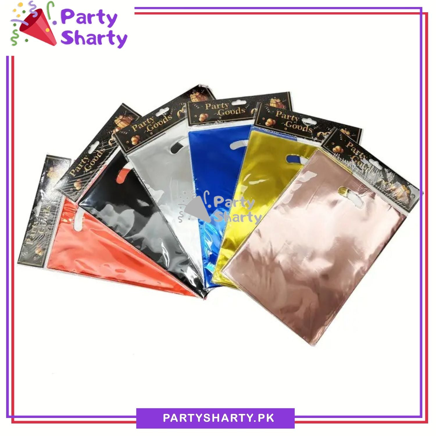 Metallic Color Plastic Goody Bags / Loot Bags For Party Decoration and Celebration