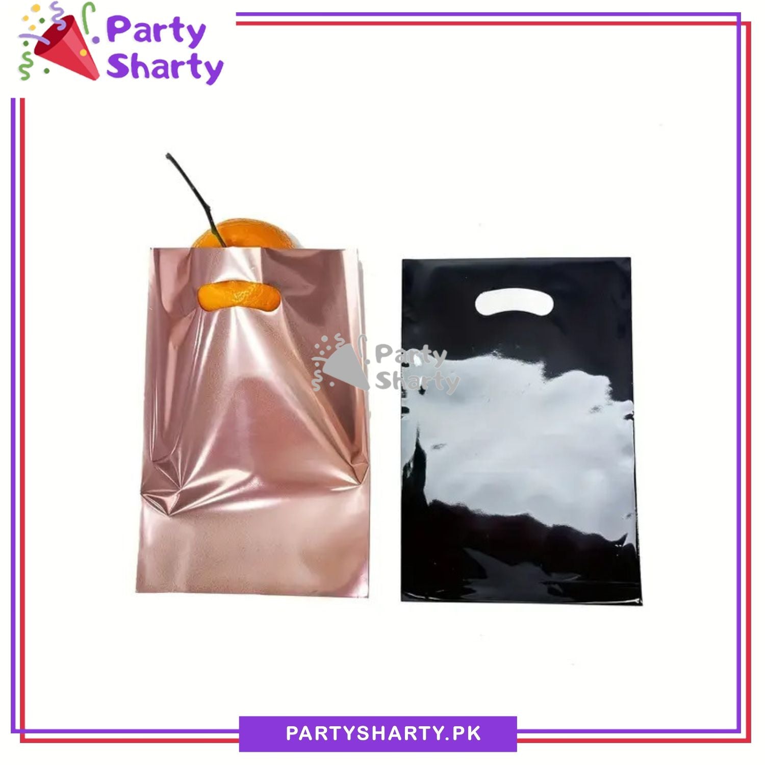 Metallic Color Plastic Goody Bags / Loot Bags For Party Decoration and Celebration
