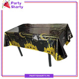 Metallic Color Ramadan Kareem Printed Plastic Table Cover (137 x 183 cm) For Ramadan & Iftar Party Decoration and Celebration