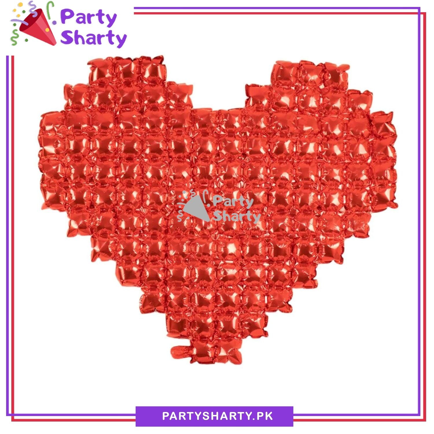 Metallic Red Large Heart Shaped Foil Backdrop Balloons For Anniversary Valentine Theme Party Decoration and Celebration