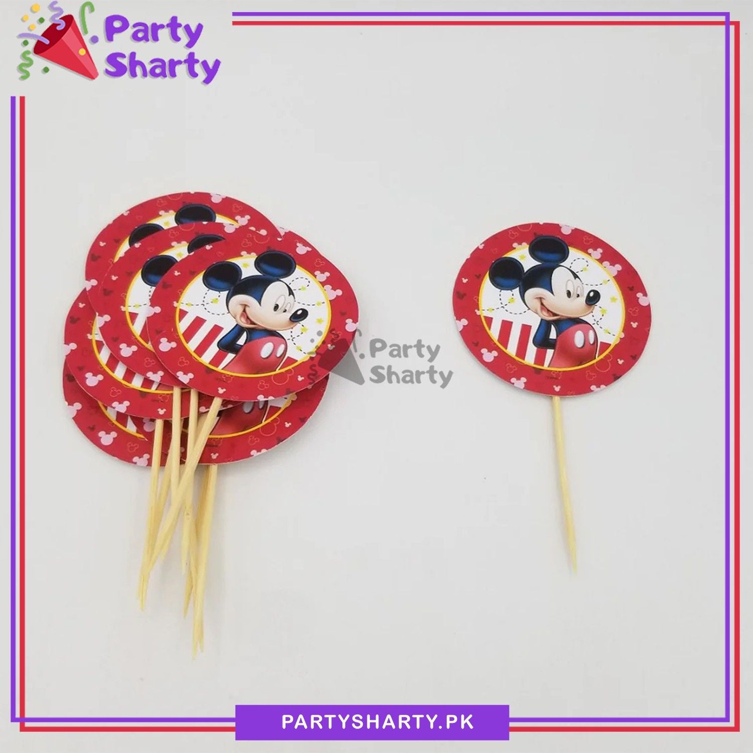 Mickey Mouse Theme Cup Cake Topper for Mickey Mouse Birthday Theme Party and Decoration
