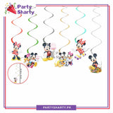 Mickey & Minnie Mouse Theme Hanging Swirls (Pack of 6) For Birthday Party and Decoration