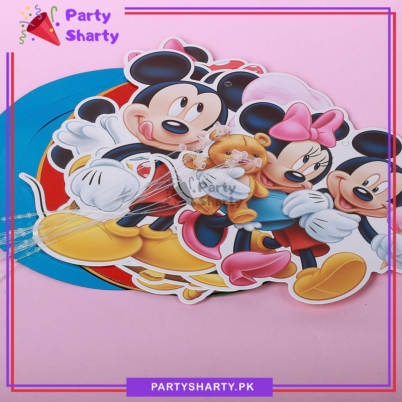 Mickey & Minnie Mouse Theme Hanging Swirls (Pack of 6) For Birthday Party and Decoration