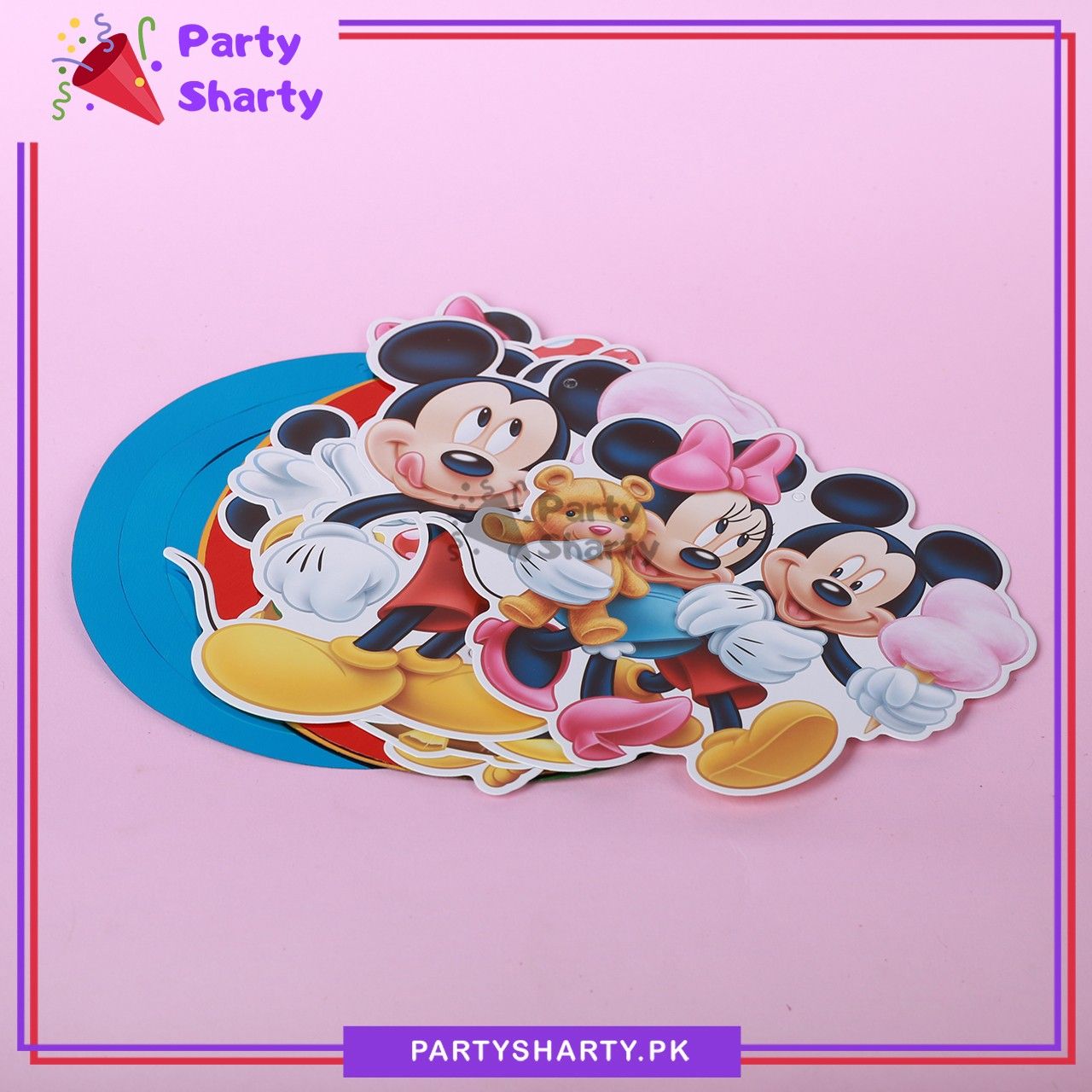 Mickey & Minnie Mouse Theme Hanging Swirls (Pack of 6) For Birthday Party and Decoration