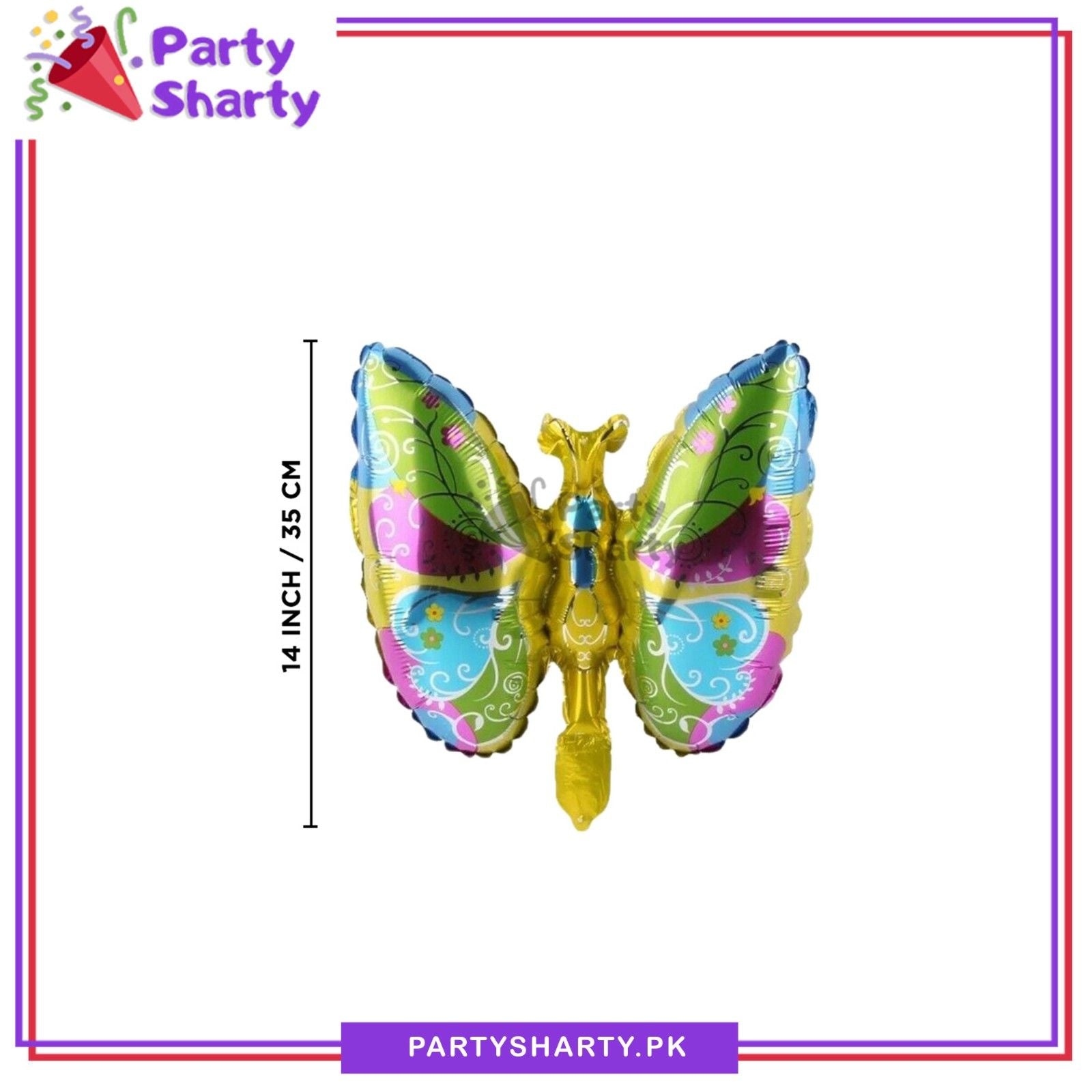 Mini Size Multi Color Butterfly Foil Balloon For Birthday & Party Decoration