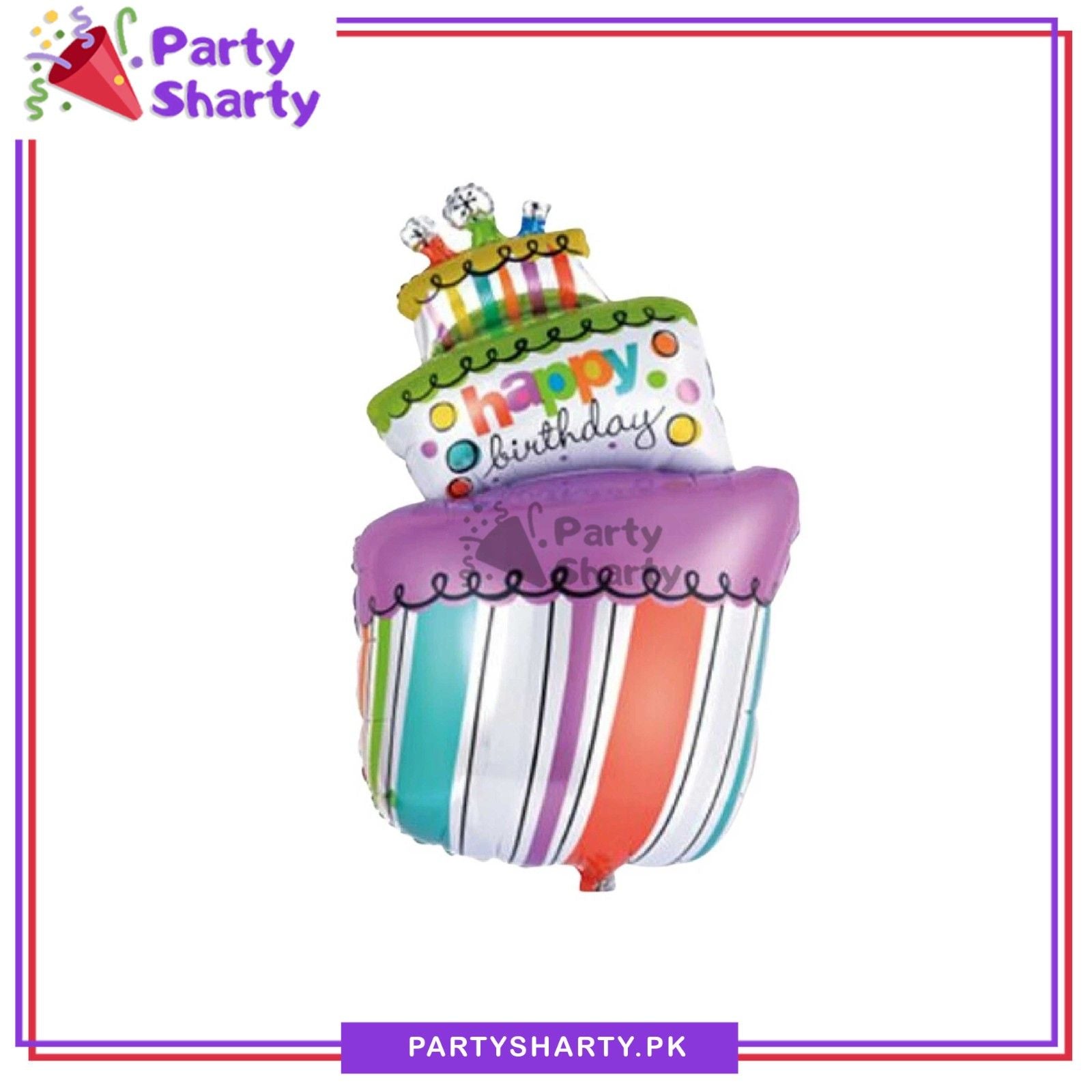 Mini Size Multi Happy Birthday Cake Shaped Foil Balloon For Birthday Celebration