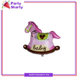 Mini Size Rocking Horse Foil Balloon For Welcome Baby Theme Decoration & Celebration