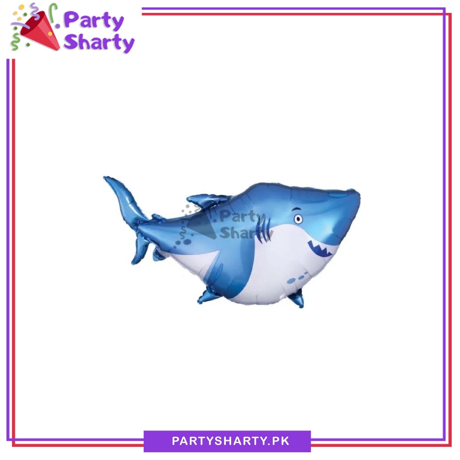 Mini Size Blue Shark Foil Balloon For Under The Sea Theme Party Celebration