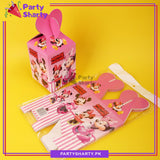 Minnie Mouse Theme Pink Goody Boxes Pack of 10 For Minnie Mouse Theme Birthday Celebration and Decoration