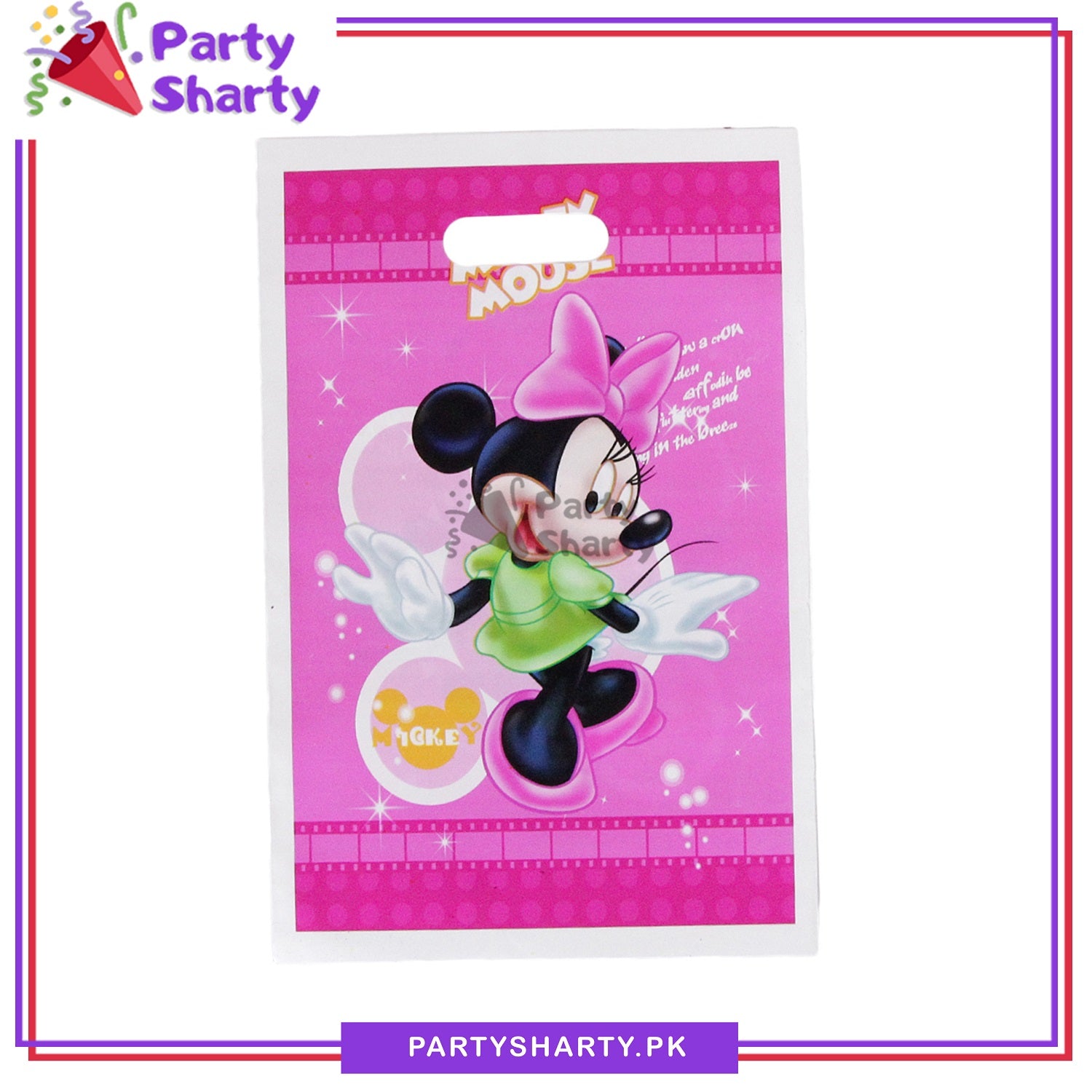 Minnie Mouse Theme Goody Bags Pack of 10 For Birthday Party Decoration and Celebration