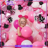 100pcs Pink & Black Color Minnie Mouse Theme Balloon Garland For Birthday Decoration and Party Celebrations
