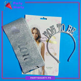 Mom To Be Shiny Plastic Hairband With Glitter Sash for Baby Shower Event & Celebration