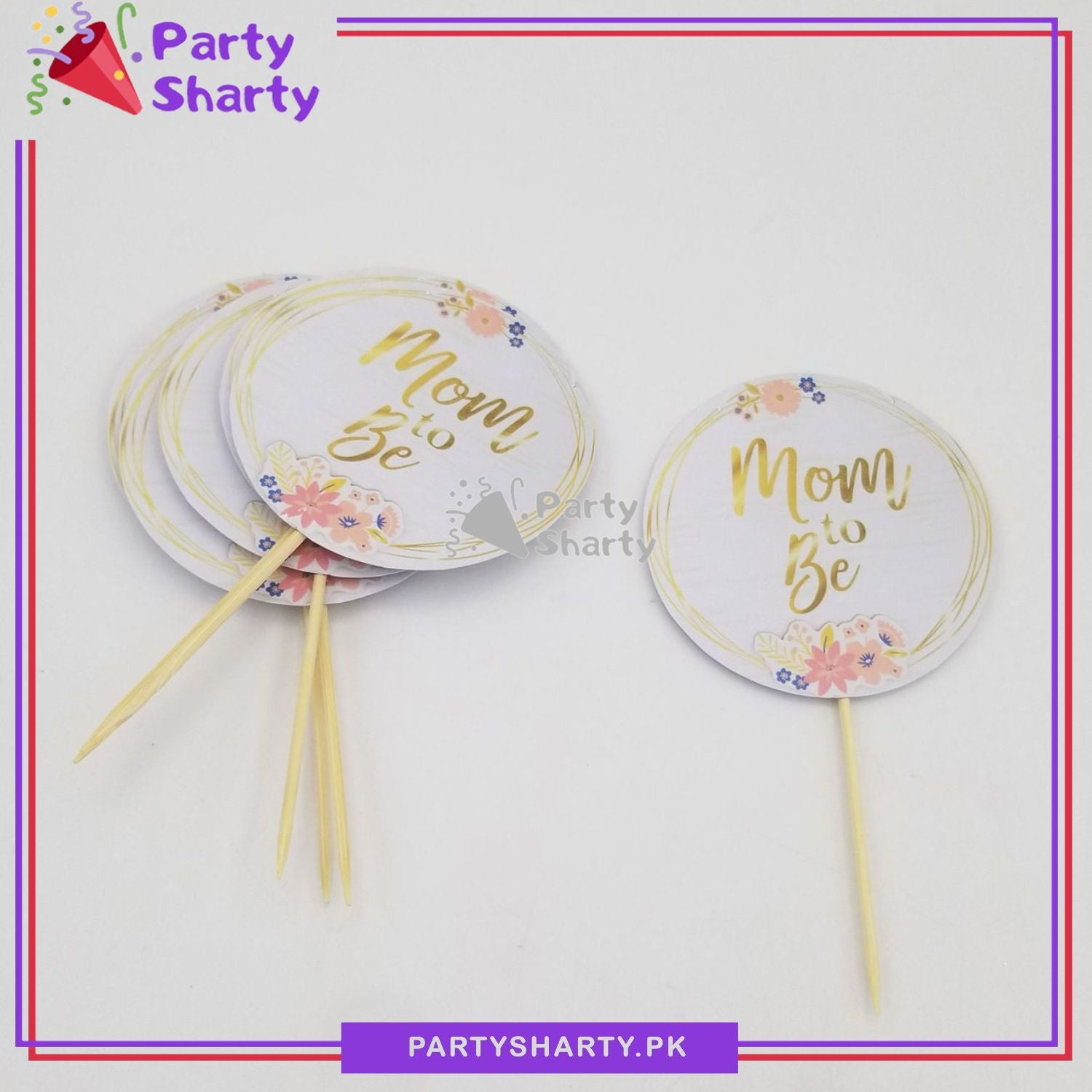 Mom to Be Theme Cup Cake Topper for Baby Shower Theme Party and Decoration