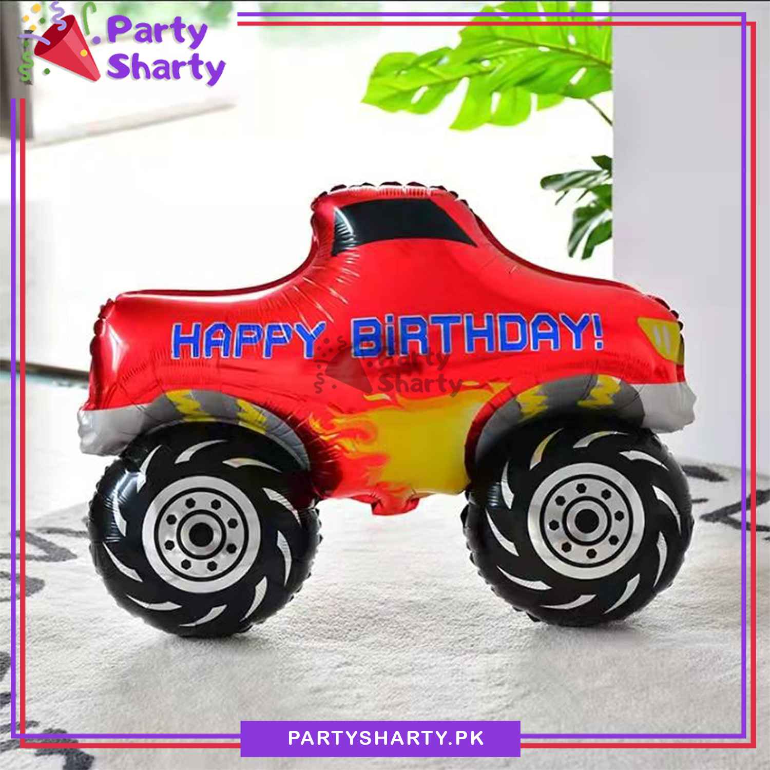Monster Truck Foil Balloons For Racing Truck / Lightning McQueen Theme Birthday Party Decoration