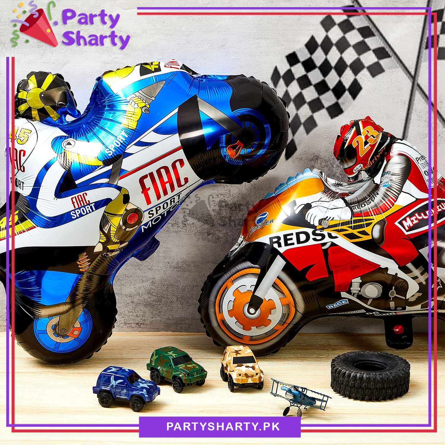 Motor Bike Foil Balloon For Motor Bike Theme Party Decoration and Celebration
