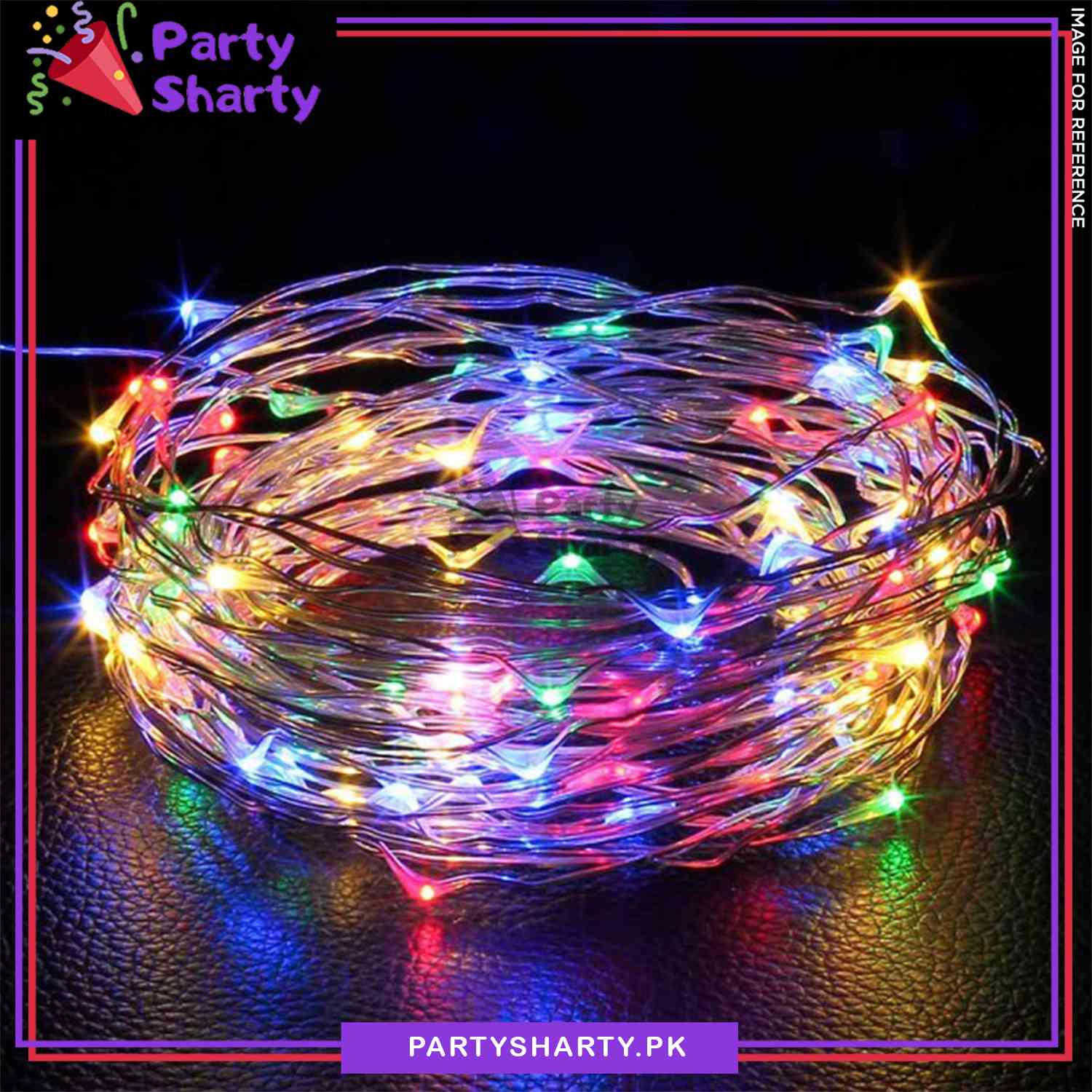 Multi Color Copper Wire Battery Operated Still Fairy Lights - Battery Operated 7 Feet Length Multi Color For Party Decoration