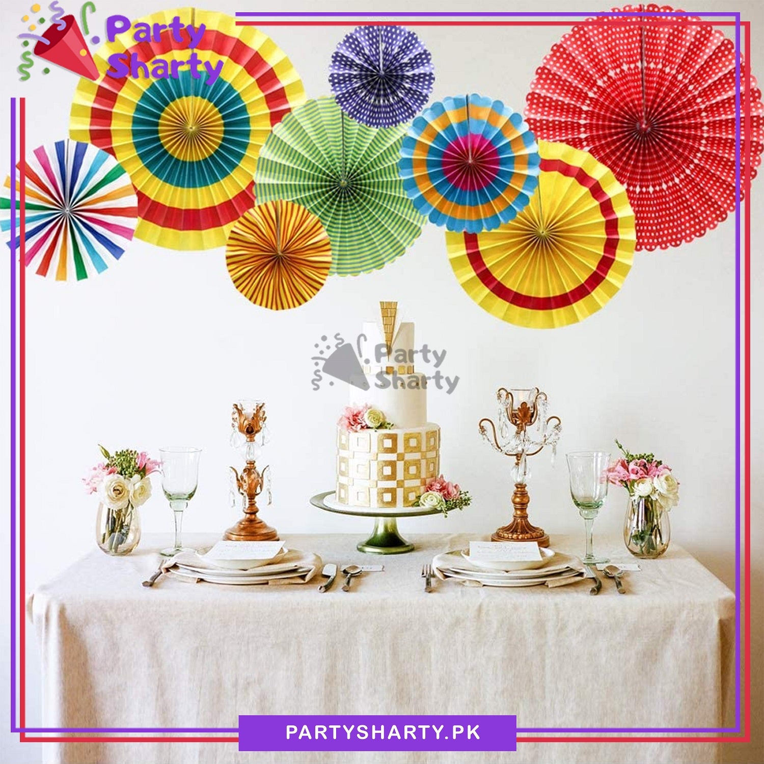 Paper Fan Set For Party Supplies and Decorations