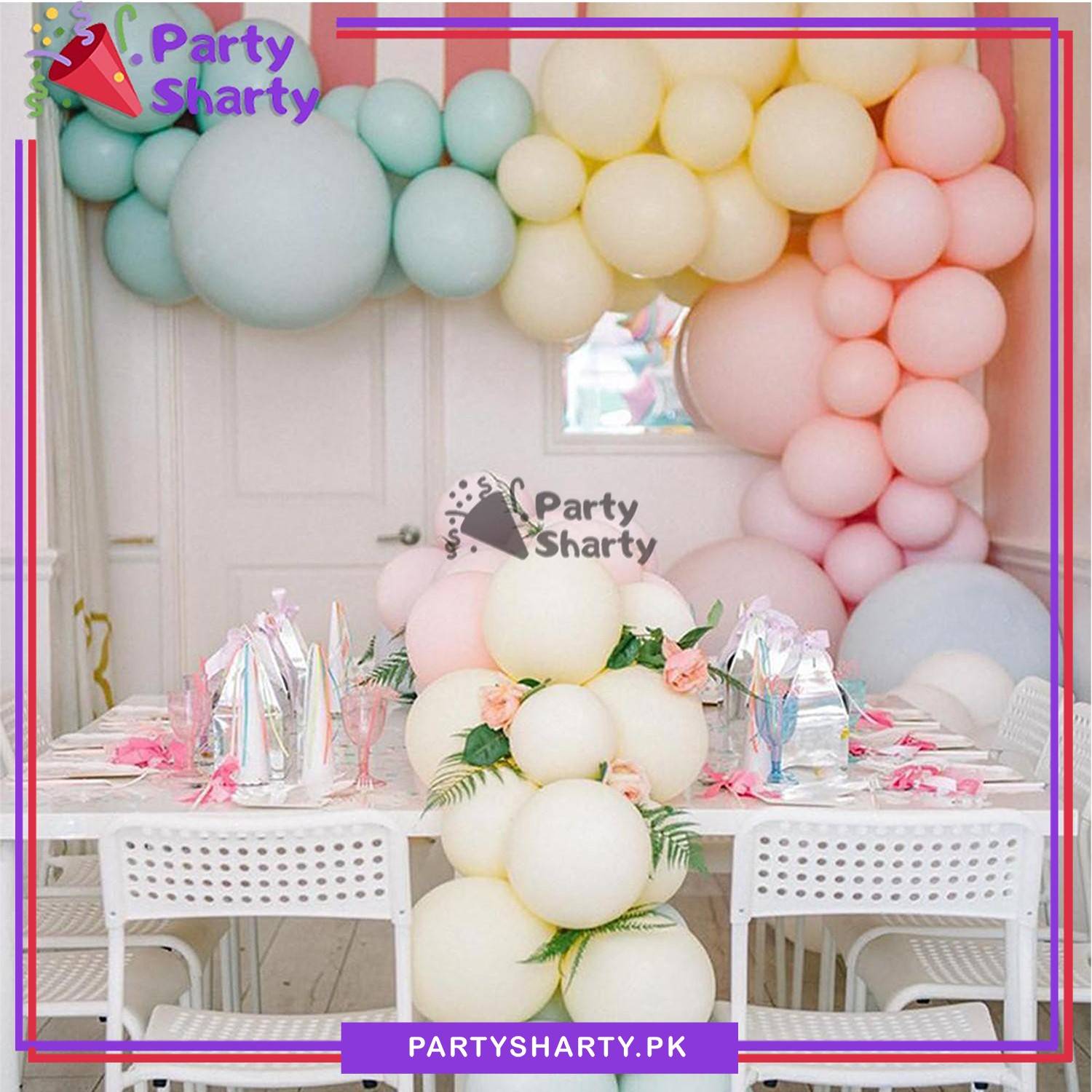 Multi Color Macron (Pastel Color) Latex Balloons for Birthday Parties / Wedding / Baby Showers Celebration & Decorations (25 pcs)