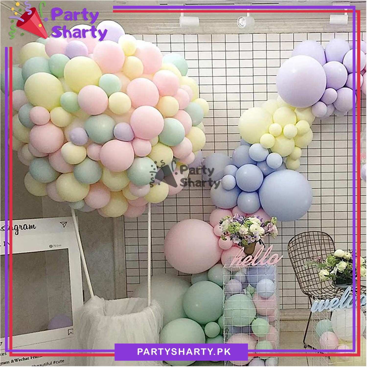Multi Color Macron (Pastel Color) Latex Balloons for Birthday Parties / Wedding / Baby Showers Celebration & Decorations (25 pcs)