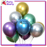 Metallic Chrome Balloons (Pack of 10) For Birthday, Wedding, Anniversary, Baby Shower Party Decoration