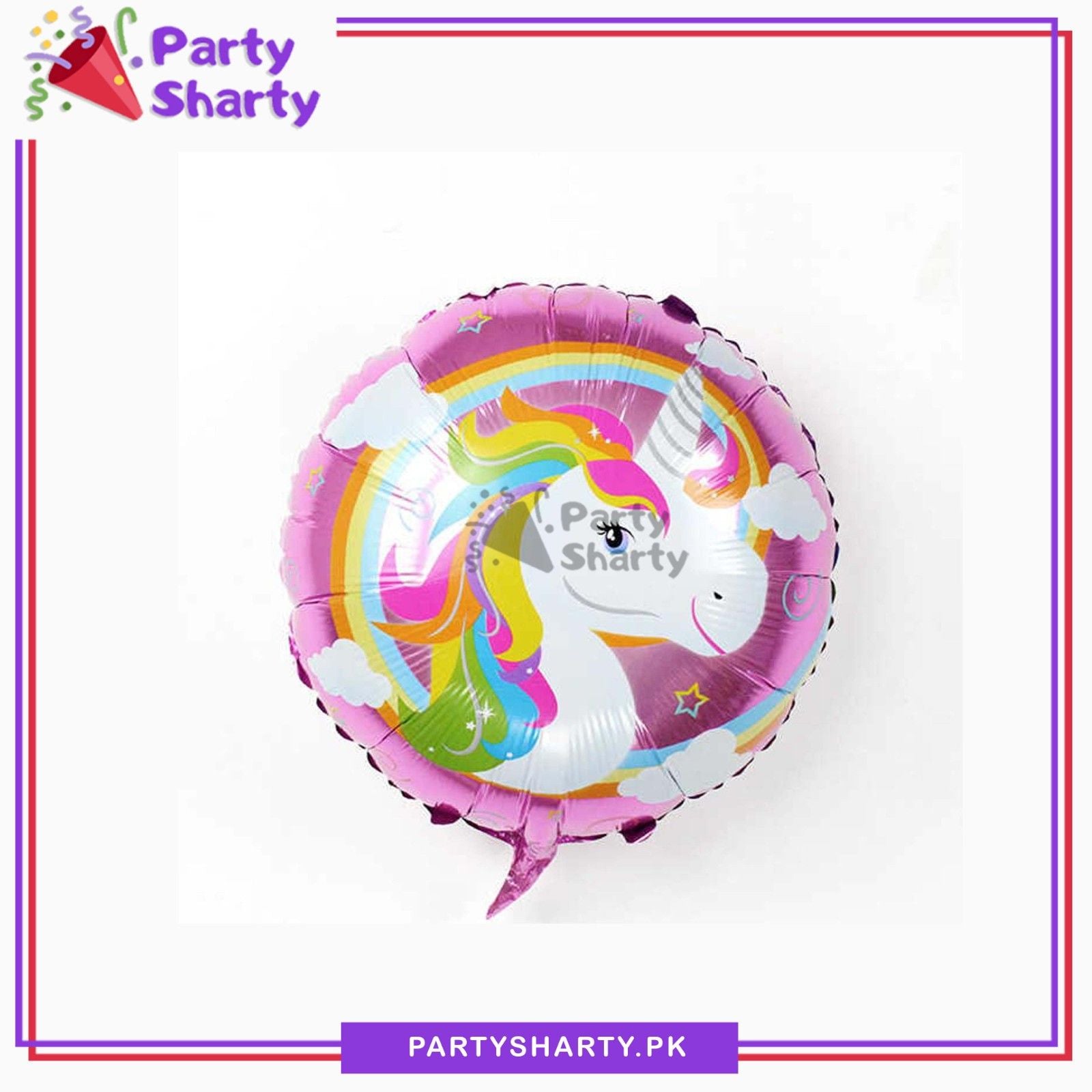 Multi Printed Cute Unicorn Round Foil Balloon For Unicorn Theme Decoration & Celebration
