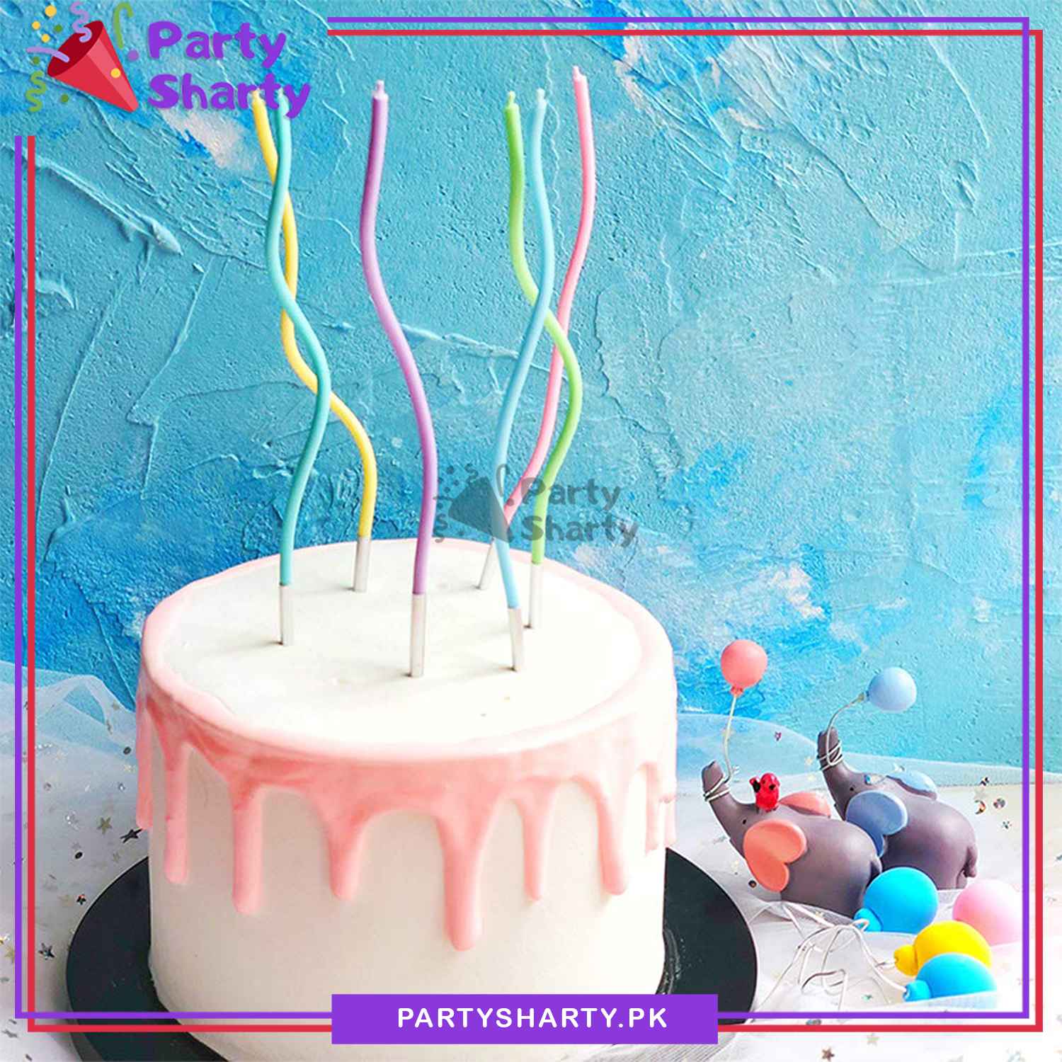 Curly Pastel Color Candles Pack of 12 Cake Candle Twisted Spiral Candle Candy Theme