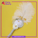 Qabool Hai White Feather Ballpoint Pens For Nikkah Events and Decoration