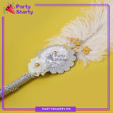 Qabool Hai White Feather Ballpoint Pens For Nikkah Events and Decoration