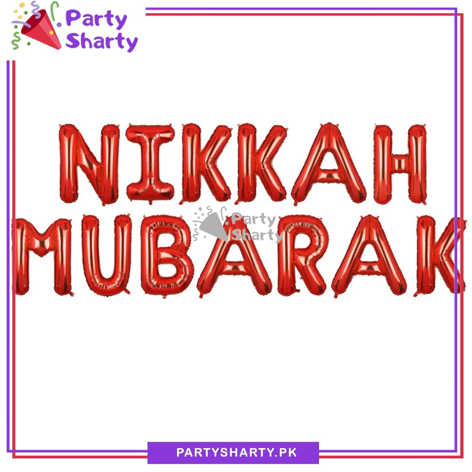 Nikkah Mubarak Foil Balloon Set For Nikkah / Wedding Decoration and Celebrations