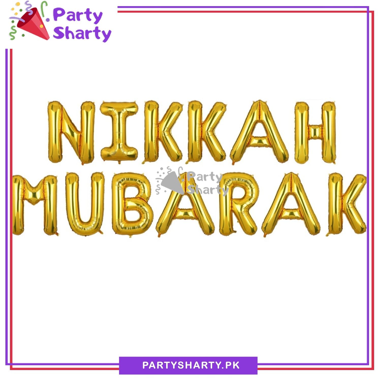 Nikkah Mubarak Foil Balloon Set For Nikkah / Wedding Decoration and Celebrations