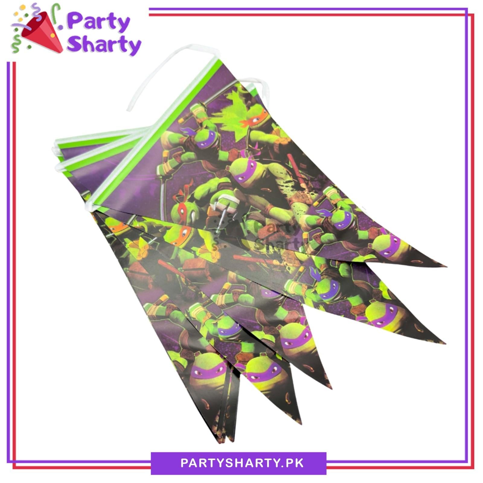 Ninja Turtle Party Flags Pack of 10 For Ninja Turtle Birthday Theme Decoration