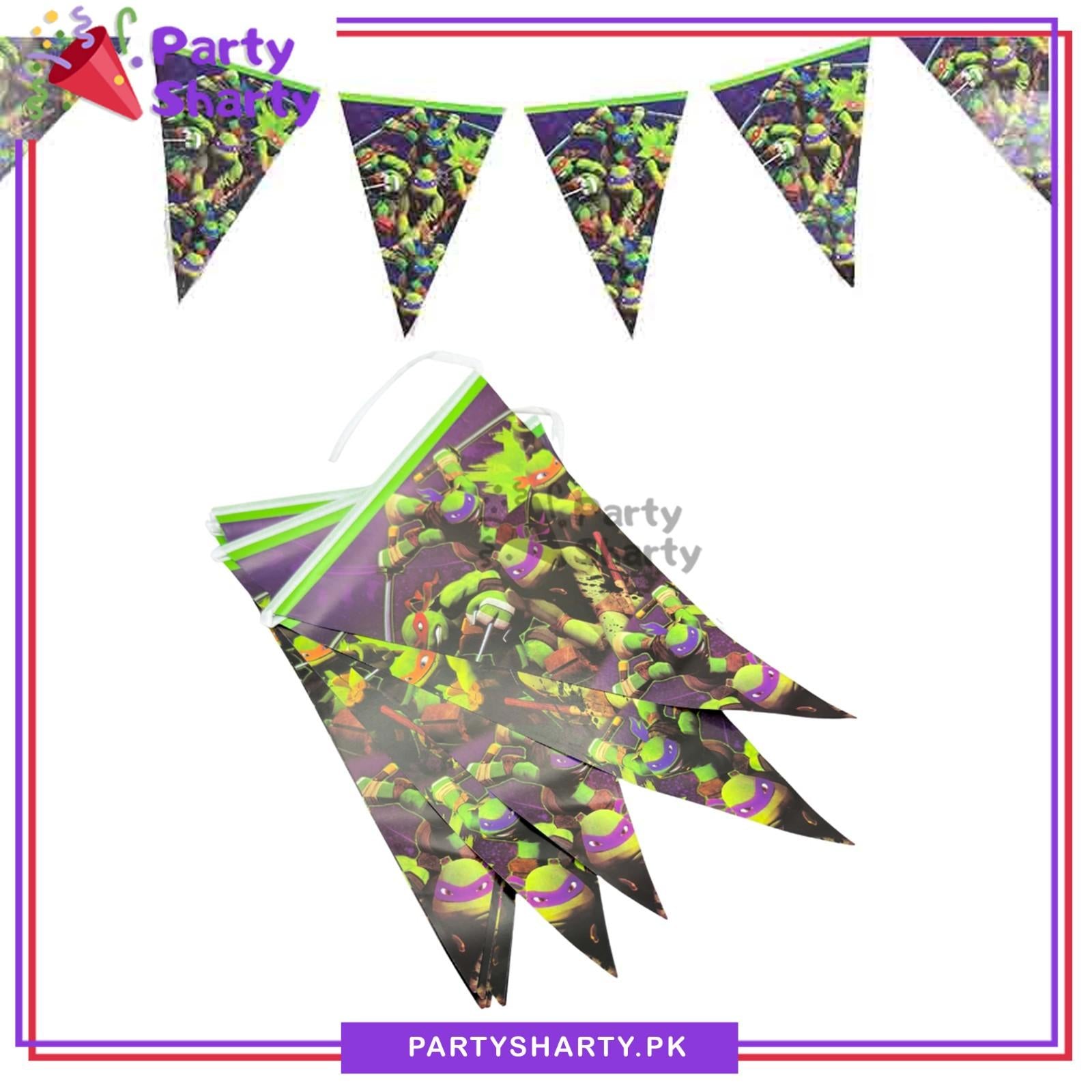 Ninja Turtle Party Flags Pack of 10 For Ninja Turtle Birthday Theme Decoration