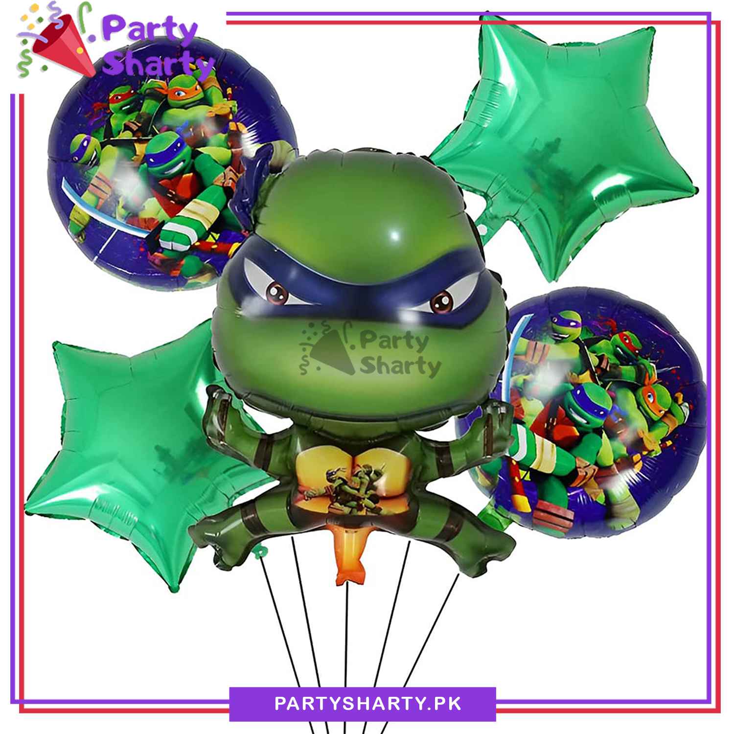 Turtle Color Balloon Ninja Turtle Foil Balloons, Turtle Theme Birthday Decoration Balloons ...
