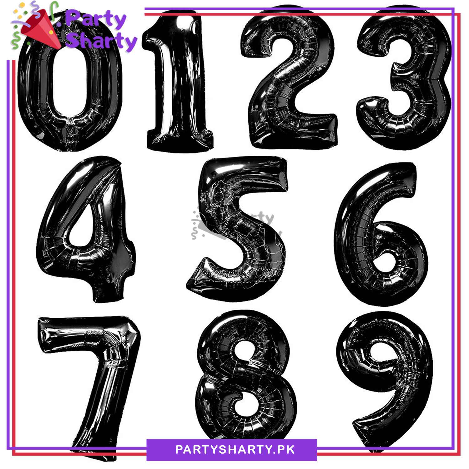 Black 32 inches Number Foil Balloon for Birthday / Anniversary Party Decoration