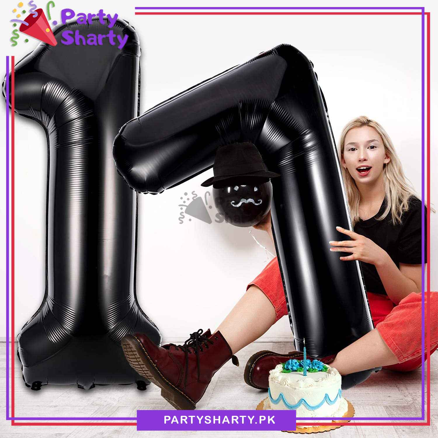 Black 40 inches Number Foil Balloon for Birthday / Anniversary Party Decoration