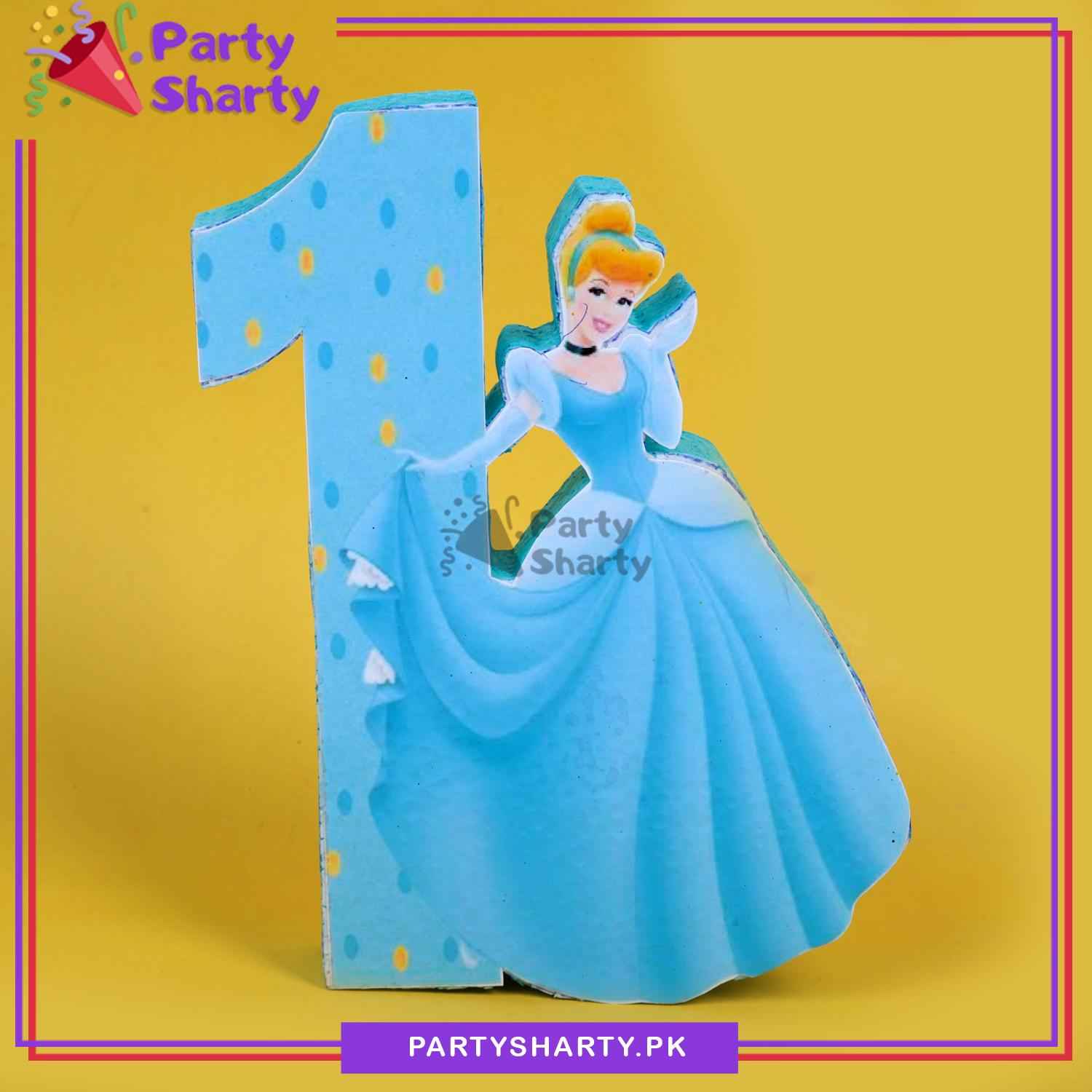 Numeric 1 Cinderella Character Thermocol Standee For Cinderella / Princess Theme Based First Birthday Celebration