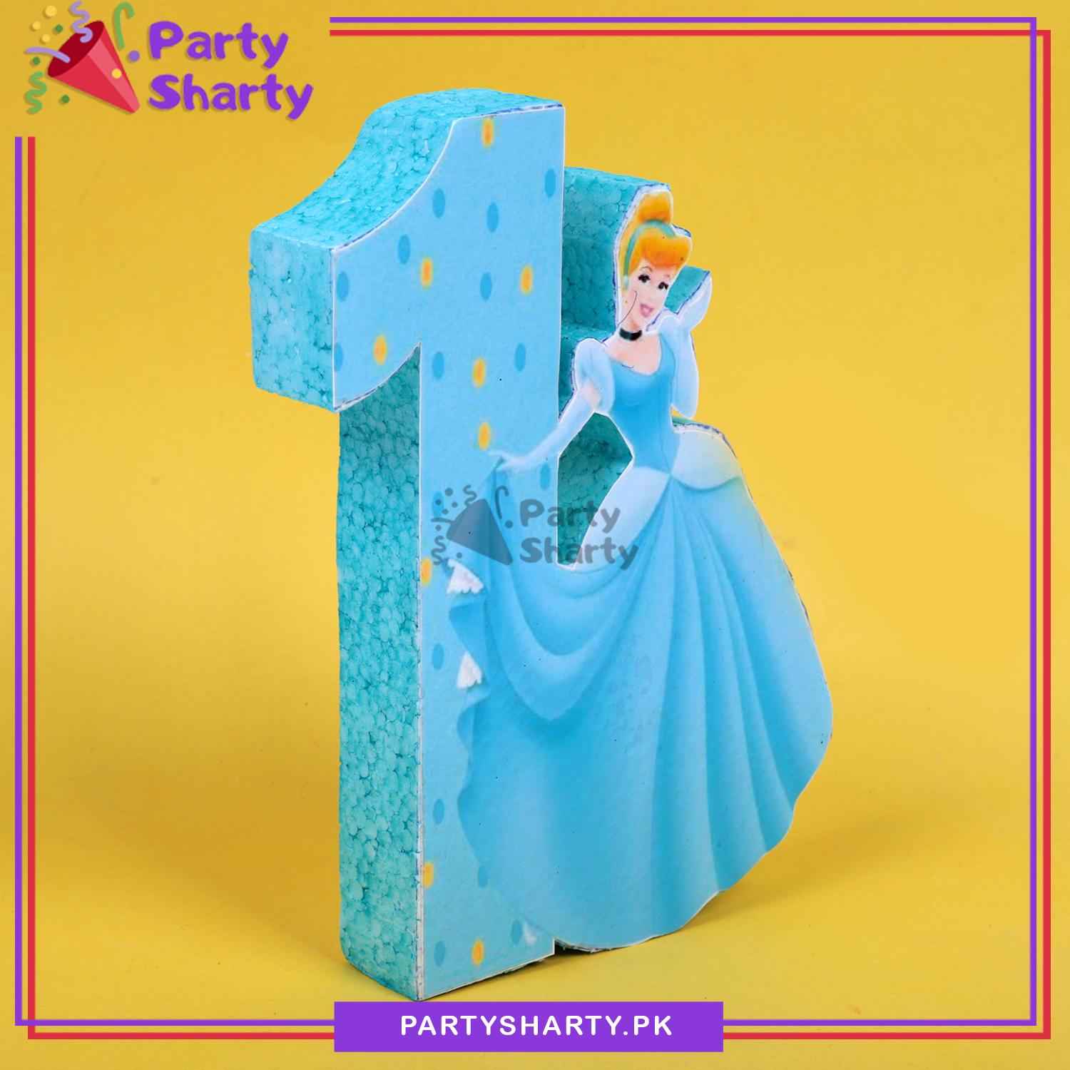 Numeric 1 Cinderella Character Thermocol Standee For Cinderella / Princess Theme Based First Birthday Celebration