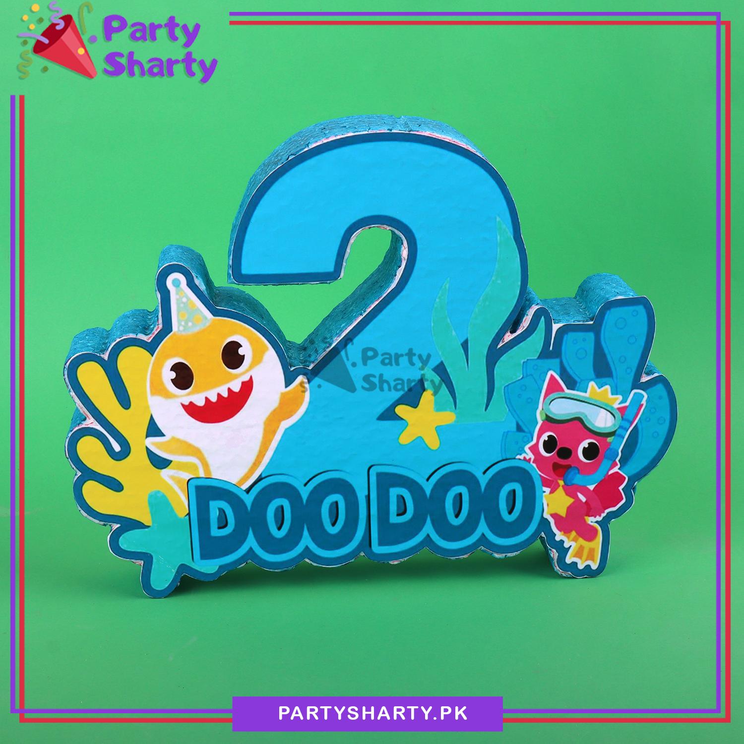 Numeric 2 Thermocol Standee For Baby Shark Theme Based Second Birthday Celebration and Party Decoration