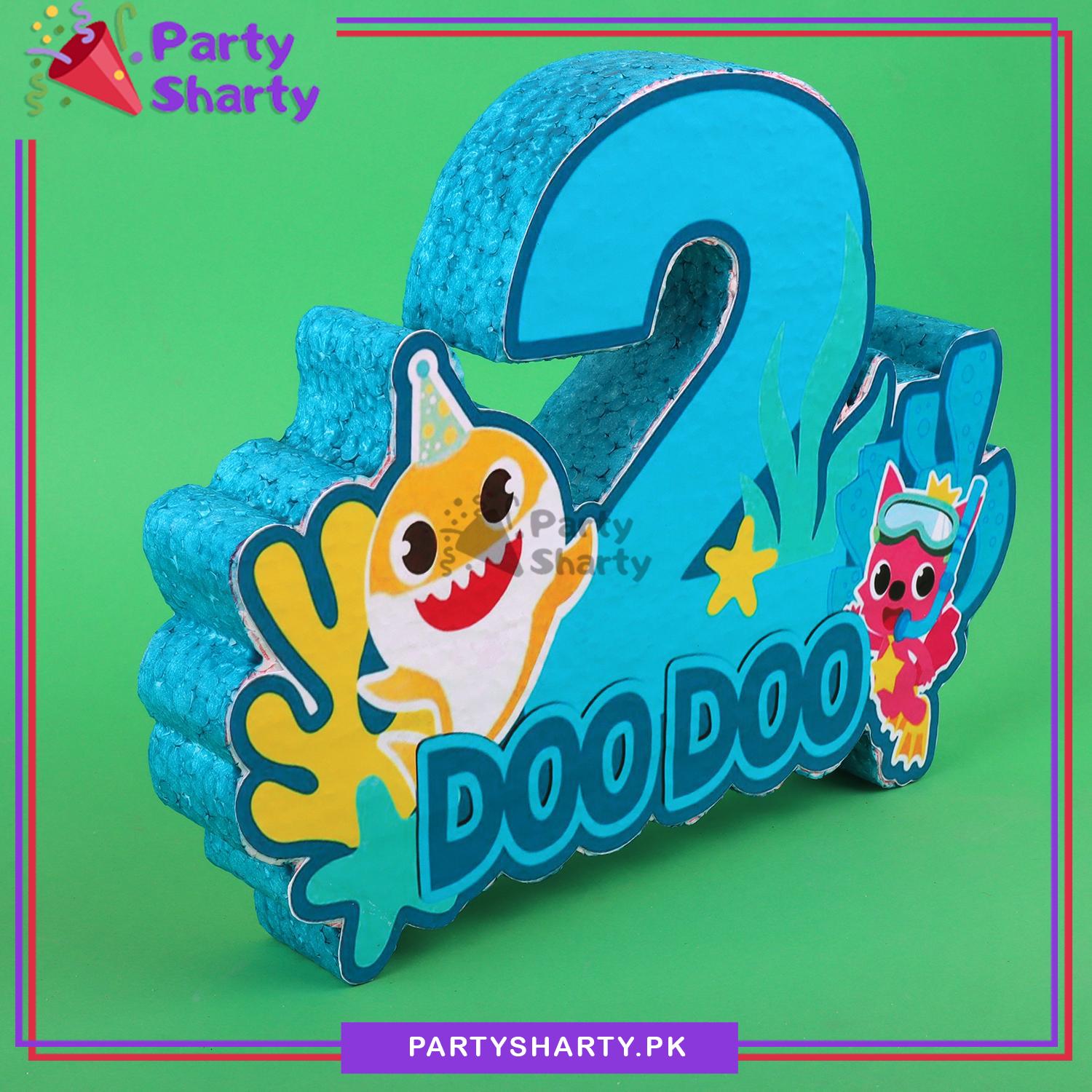 Numeric 2 Thermocol Standee For Baby Shark Theme Based Second Birthday Celebration and Party Decoration